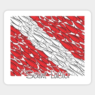 Scuba Diving Flag - Saint Lucia Magnet